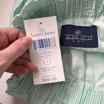 Lauren James NWT  Seersucker Skirt Sz S Scalloped Hem Mint‎ Stripe Pockets Preppy Photo 5
