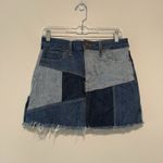 Alice + Olivia  Patchwork Denim Mini Skirt in Keep Steppin Size 28 Photo 1