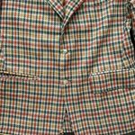 Vintage Fall Tan Checkered Blazer Brown Size L Photo 2
