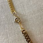 Gold tone long flat chain necklace Photo 3