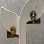 Vintage Silver Tone Blue Opal Stone Leaf Design Clip On Earrings Photo 8