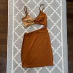 SheIn color brown block o-ring cut out detail mini dress Photo 2