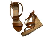 A New Day Cecilia Sandal NEW Tan Cork Wedge Ankle Strappy Buckle Wedding Size 8 Photo 4