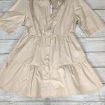 Stradivarius  cream button down dress size large Photo 1
