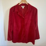 Dress Barn Vintage red suede button up long sleeve Photo 1