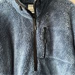 PINK - Victoria's Secret Victoria Secret PINK Blue Teddy/Sherpa 1/4 Zip Pullover Size Medium Photo 1