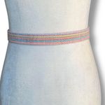 Vintage Kandell & Marcus Multicolor Rainbow Woven Belt Statement Eighties Retro Red Photo 3