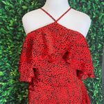 River Island  red ruffled animal print cold shoulder midi dress 10 Photo 4