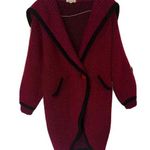 Mohair Wool Blend Oversized Coat Cardigan Long Cape Duster Pattern Sweater Small Photo 0