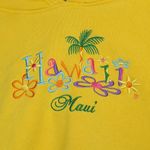 Hawaii Maui Embroidered Yellow Cropped Hoodie Size XL Photo 1