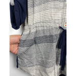 Anthropologie Postmark Blue White Long Roll Tab Sleeve Tie‎ Front Shirt Dress XS Photo 7