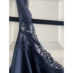 St. Michaels Marks‎ Spencer Womens Large Navy Lace Satin Slip Dress Blue Photo 2