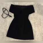 NEW Nadine Merabi Harper Black Off The Shoulder Mini Belted Dress Size S US 4 Photo 7