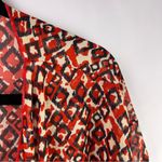 LuLaRoe Kimono Cardigan Red Black Geometric Print Sheer Open Front L Photo 3