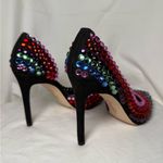 Jessica Simpson Preppi Black and Rainbow Rhinestone Stiletto Heels Photo 6