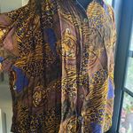Vintage CST Studio tiger leopard print motif button down blouse, size 2X Purple Photo 3