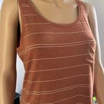 prAna NWT Foundation Scoop Neck Copper Brown Stripe Tencel Tank Top Small Photo 4