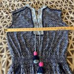 Cabana Life West Indies Fringe Romper Blue White Geometric Printed Jumpsuit L Size L Photo 10