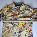 Alexander Campbell Vintage Hawaiian Shirt Size 16 Floral Button Up Aloha‎ Island Tan Photo 8