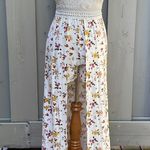 High Low Maxi High Slit Romper Dress Size S White Photo 0