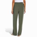Three Dots Olive Green Wide-Leg Pants pull on elastic waist scandi girl comfort Photo 4