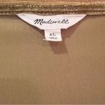 Madewell  Velvet Smocked Crossover Wrap-Style Top Blouse in Antique Gold‎ Size XL Photo 14