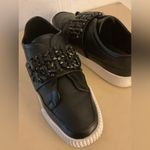 Karl Lagerfeld women black leather platform Jules sneakers Size 8 Photo 4