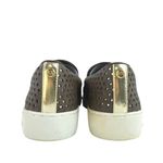 Michael Kors Keaton Women's Brown Laser Cut Leather Slip On Sneakers Shoes Sz 8 Photo 2