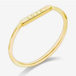 Boutique Dainty 14k‎ Gold Plated 925 Silver “LOVE” Bar Ring, Size 6 Photo 0