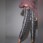Nation Ltd  Black Snakes Print Satin High Rise Pull On Jogger Pants Size Small‎ Photo 1