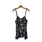 Torrid  Tank‎ Top Women 10 Black Floral Print Button Front Shirt Boho Festival Photo 1