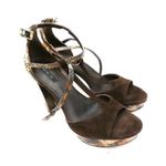 Rachel Zoe Paloma Snakeskin Suede Platform T Strap Sandals $295 NWOB Sz 10 B M Photo 2