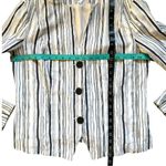 Chico's Monochrome Striped Jacket Button Front Cuffed Long Sleeve Size Large Photo 3