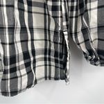 Loft  ANN TAYLOR Top Peplum Plaid Blouson Henley B&W Business Casual Size Small Photo 7