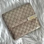 Gucci | Authentic Vintage Unisex Canvas Compact Wallet Tan Brown Gold Photo 0