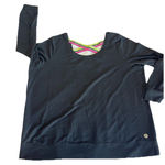 Torrid Active Black Long Sleeve Top 3x Neon Strappy Back Photo 0