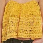 Free People  Women's Yellow Floral Lace Cropped Camisole Top Sz S Photo 0