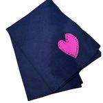 Brand New Aqua Kerri Rosenthal Women's OS Navy Blue Pink Heart Scarf Photo 2