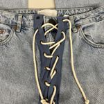 One Teaspoon nwt 27 / 4 Womens Relaxed Fit Laced Bandit Jeans Lace Up Best Blue Photo 7
