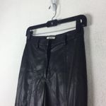 Jason Wu Black Vegan Leather Split Hem Trouser Pants Small Photo 7