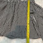 Neiman Marcus  black white checked off shoulder bell sleeve blouse large Photo 6