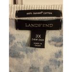 Lands' End  Womens 3X Blue Floral Short Sleeve Supima Cotton Knit Top Photo 2
