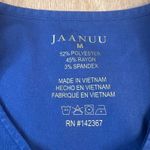 Jaanuu Women’s Scrub Top M Blue Zip Front Peplum Hem Pockets Side Zipper Stretch Photo 4