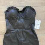 GRLFRND  Julietta Black Leather Mini Dress Size: S Photo 2