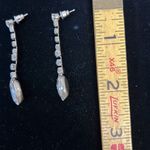 Vintage 80s drop dangle rhinestones formal earrings Photo 1