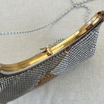 Vintage aluminum purse in white, silver & gold. White Photo 6