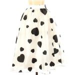 J.Crew NWT Organza A-line in White Black Heart Print Sheer Flare Skirt 4 Photo 0