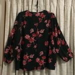 Lane Bryant Floral Button Front Detail Blouse Top Size 22/3X Photo 0