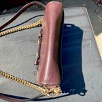 Coach  Saddle Leather Bag Chocolate Brown With Leather  And Gold Chain Photo 6