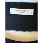 Equipment  Sweater Women Small Black‎ Ivory Striped Cashmere Knit Pullover Photo 5
